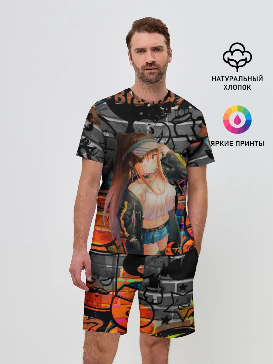 Мужской костюм с шортами / Anime Girl with Graffiti