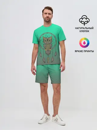 Мужской костюм с шортами / сова ловец снов