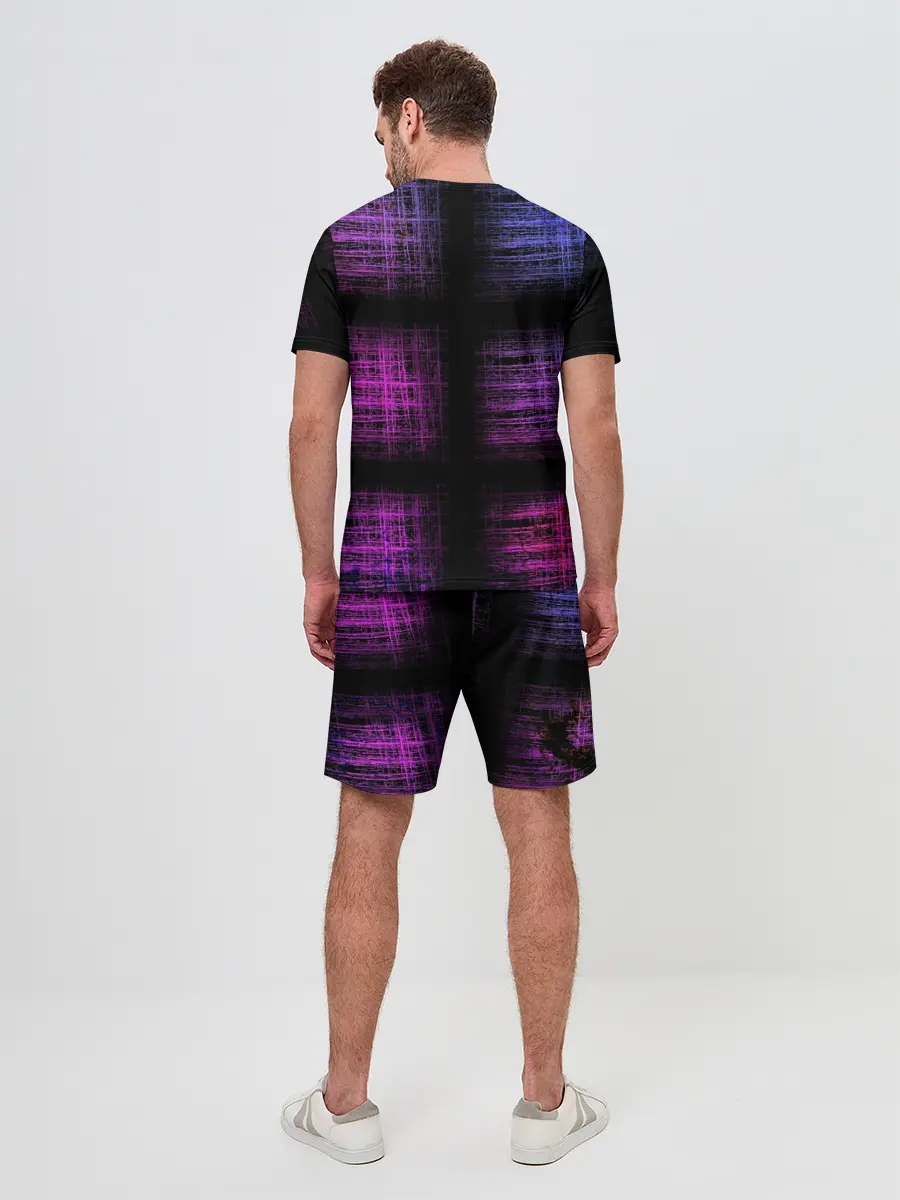 Мужской костюм с шортами / Неоновая абстракция
