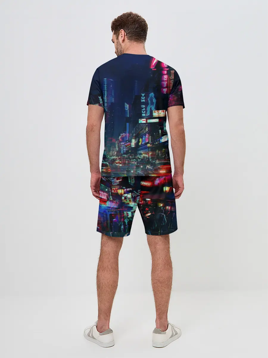 Мужской костюм с шортами / Киберпанк 2077 глитч