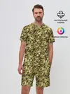 Мужской костюм с шортами / Золотой камуфляж из роз