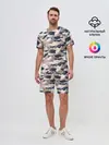 Мужской костюм с шортами / Кремовый камуфляж