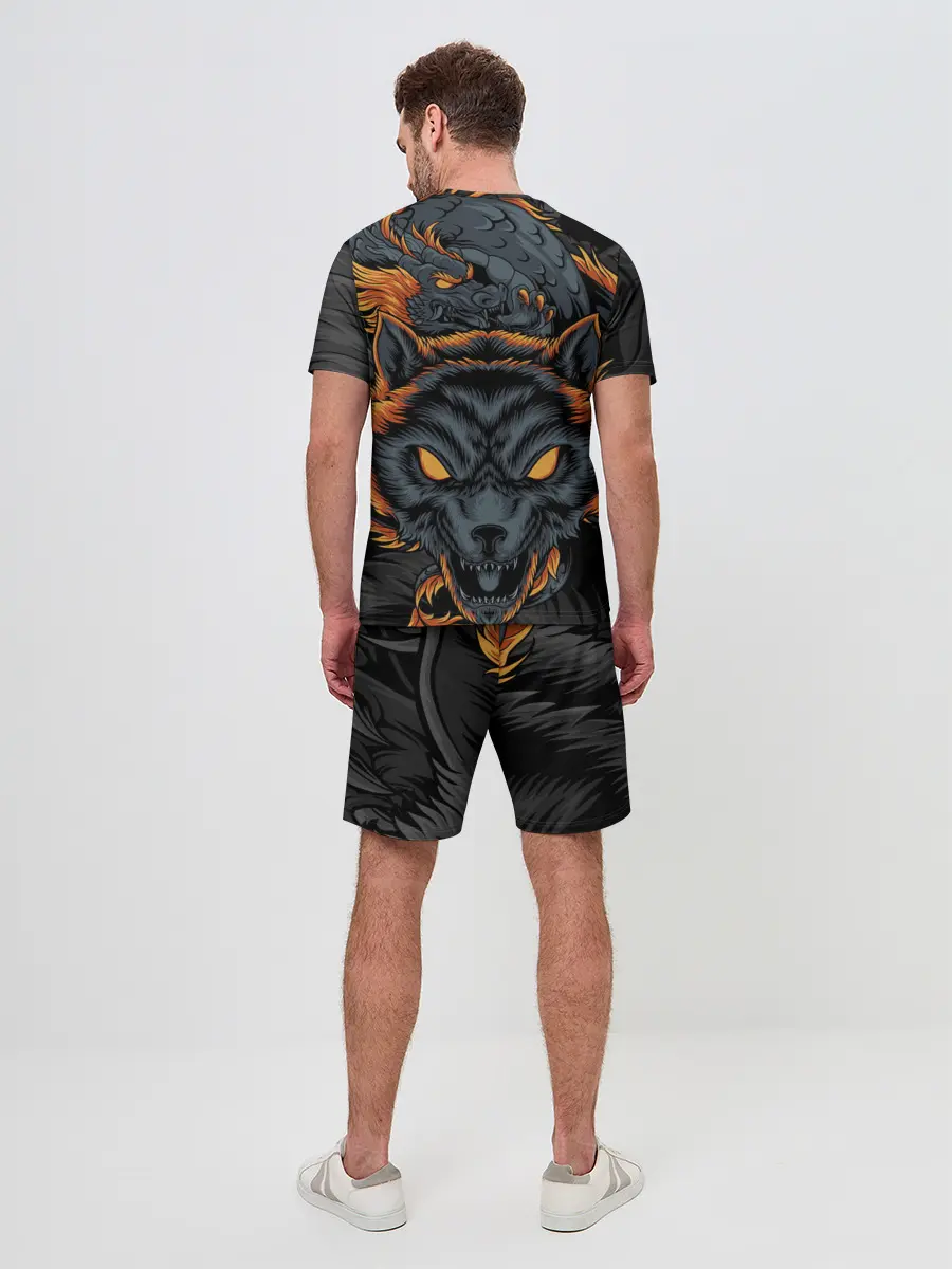 Мужской костюм с шортами / Волк и дракон