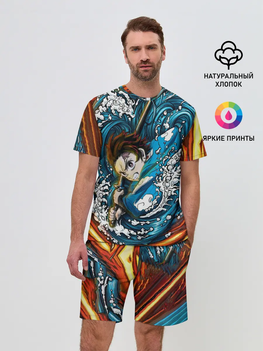 Мужской костюм с шортами / Танджиро Камадо Клинок демонов