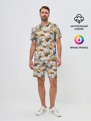Мужской костюм с шортами / Котики муркотики