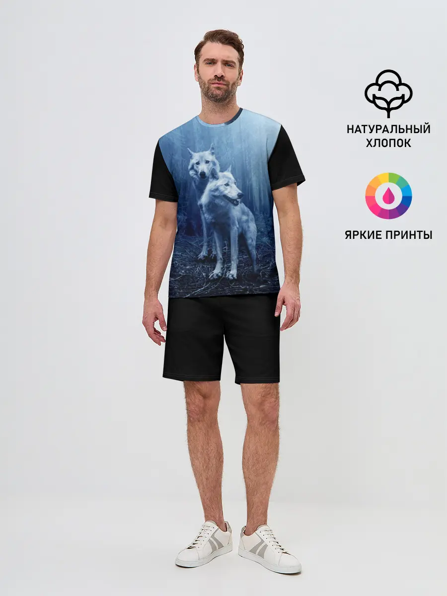 Мужской костюм с шортами / Волки