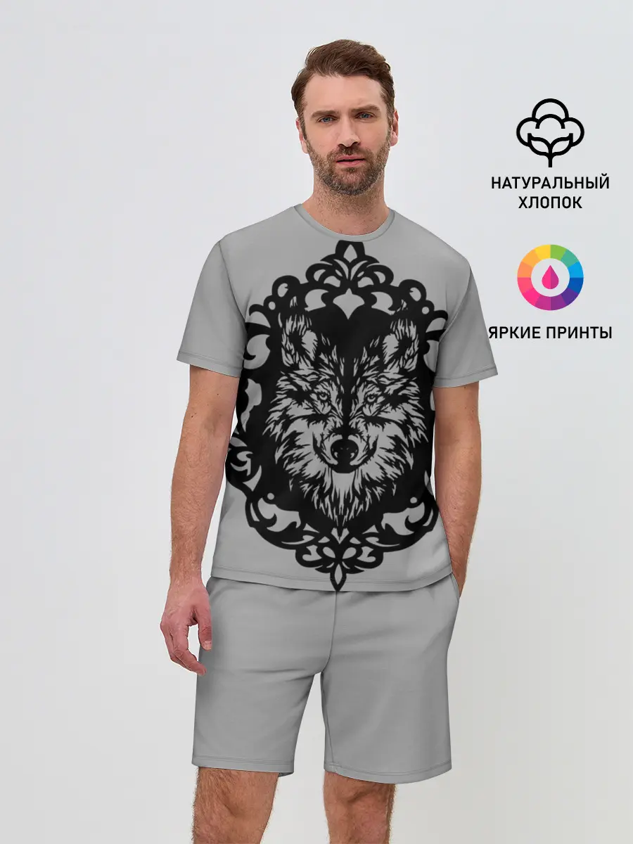 Мужской костюм с шортами / Благородный серый волк