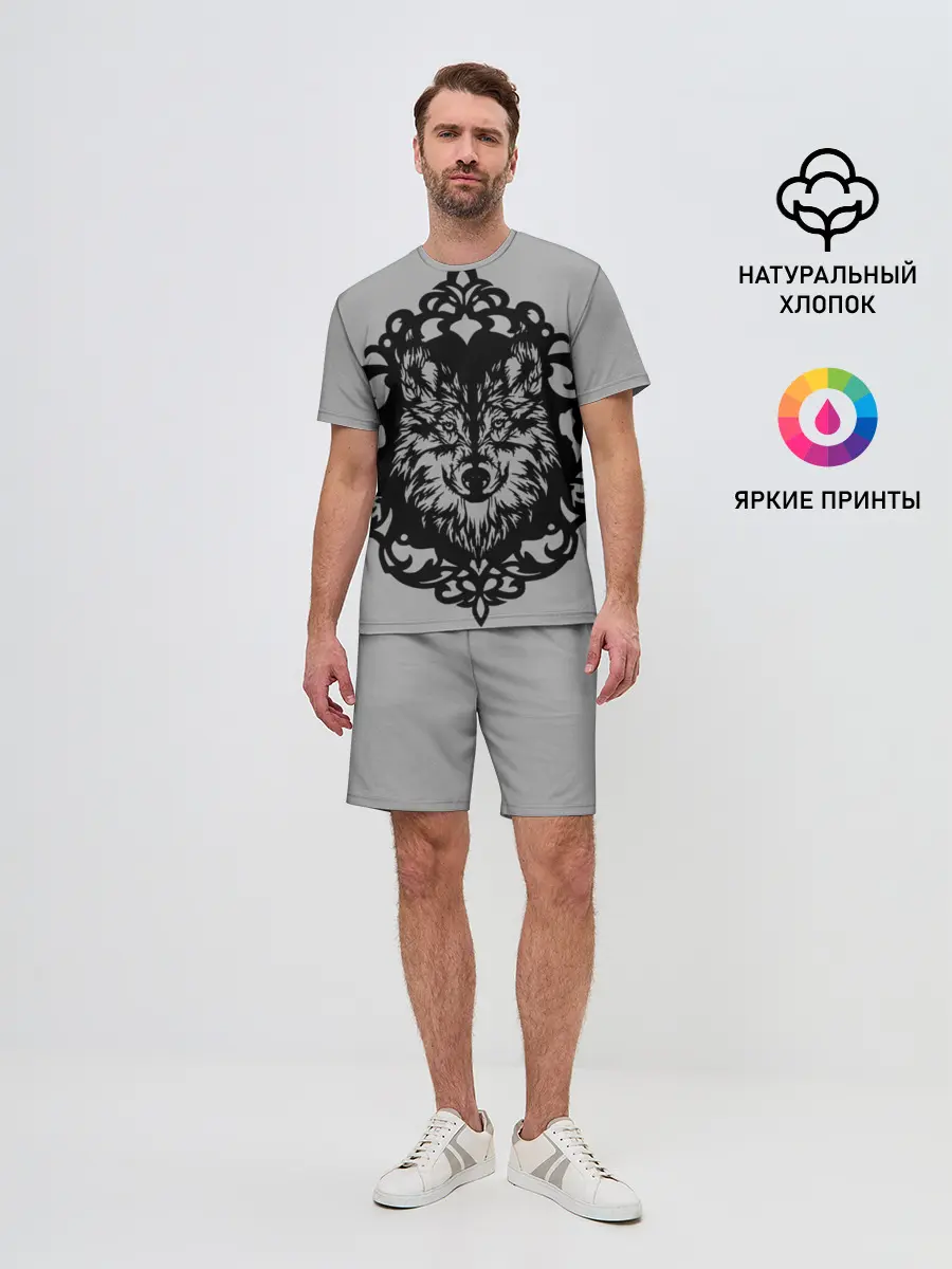Мужской костюм с шортами / Благородный серый волк