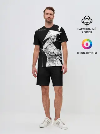 Мужской костюм с шортами / Самурай скелет с трубкой