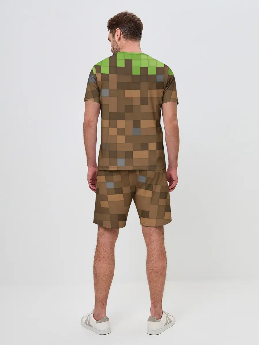 Мужской костюм с шортами / Minecraft камуфляж