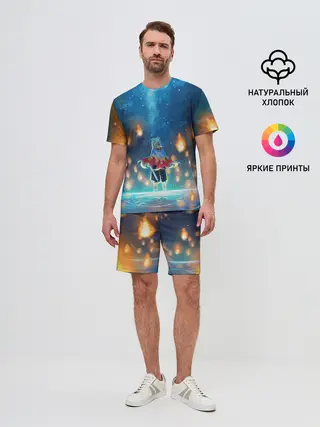 Мужской костюм с шортами / Ренгоку Кёджуро Клинок демонов