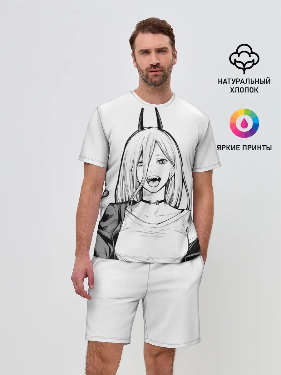 Мужской костюм с шортами / Black and White Anime