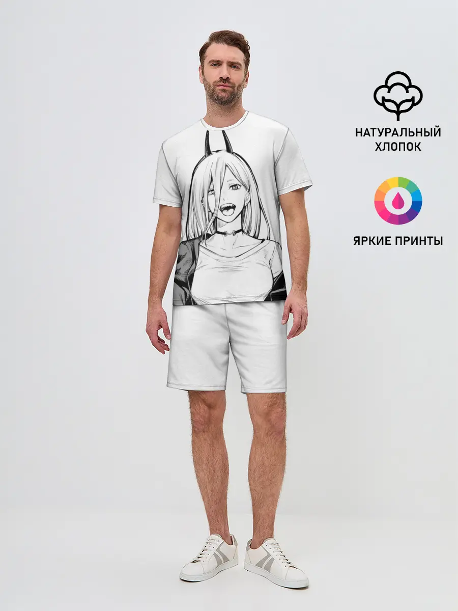 Мужской костюм с шортами / Black and White Anime