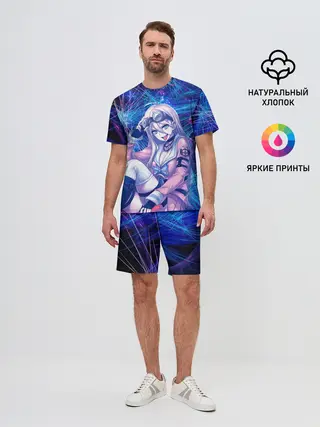 Мужской костюм с шортами / Danganronpa neon