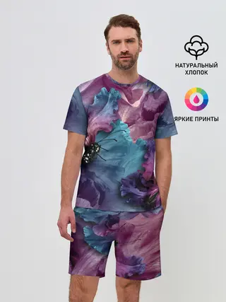 Мужской костюм с шортами / Цветы