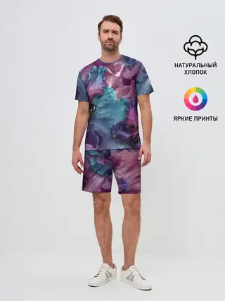 Мужской костюм с шортами / Цветы