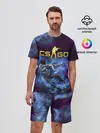 Мужской костюм с шортами / CS GO Blue smoke
