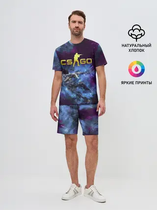 Мужской костюм с шортами / CS GO Blue smoke