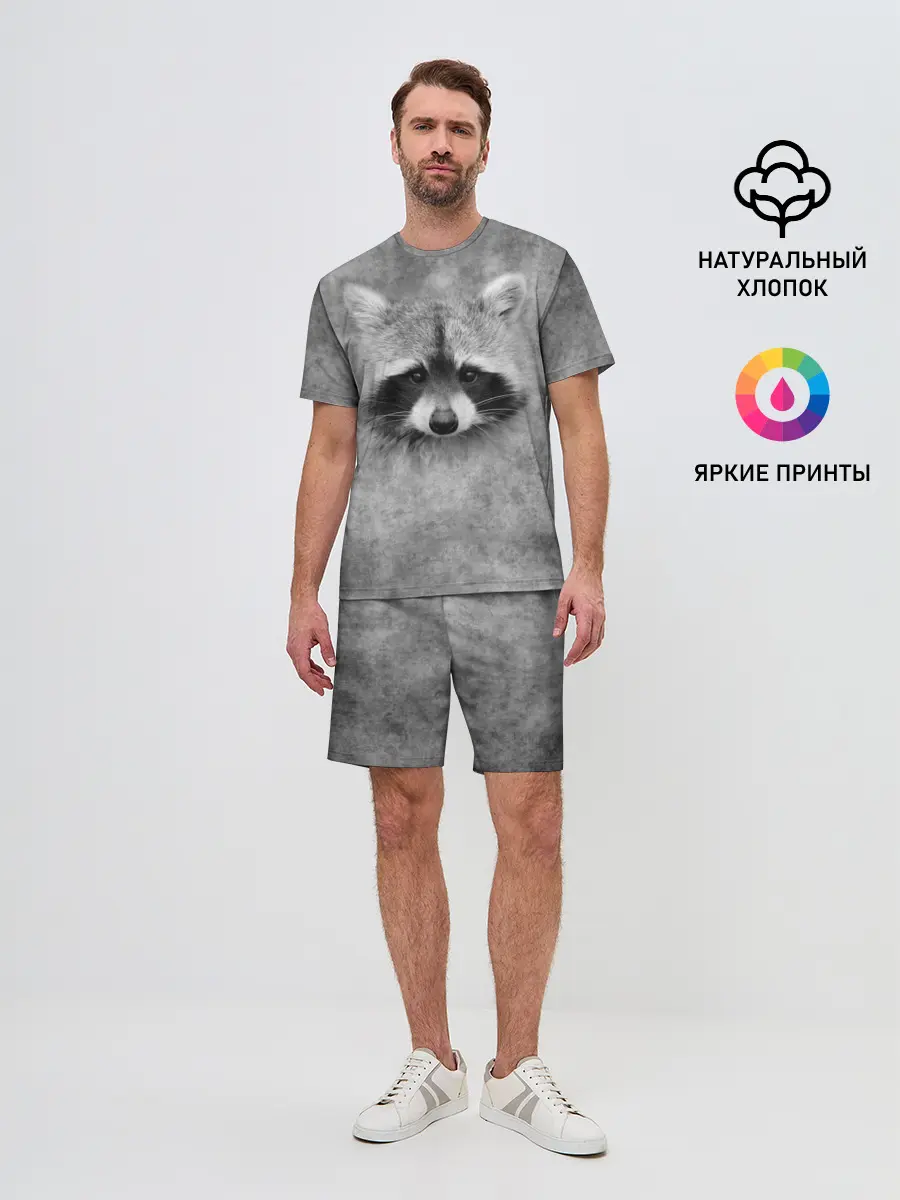 Мужской костюм с шортами / Енот