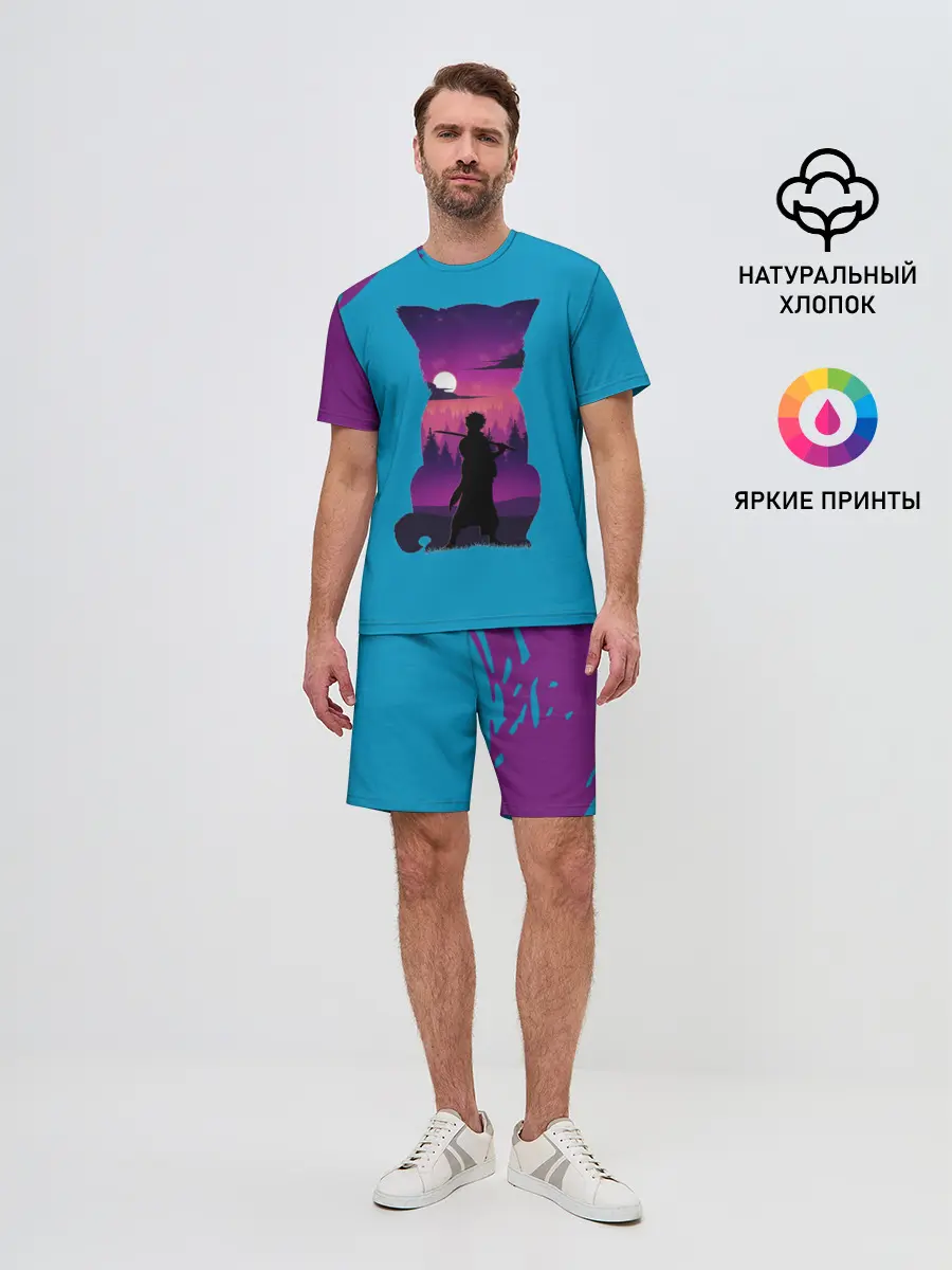 Мужской костюм с шортами / Гинтоки кот