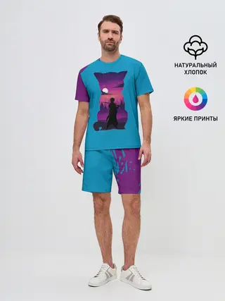 Мужской костюм с шортами / Гинтоки кот