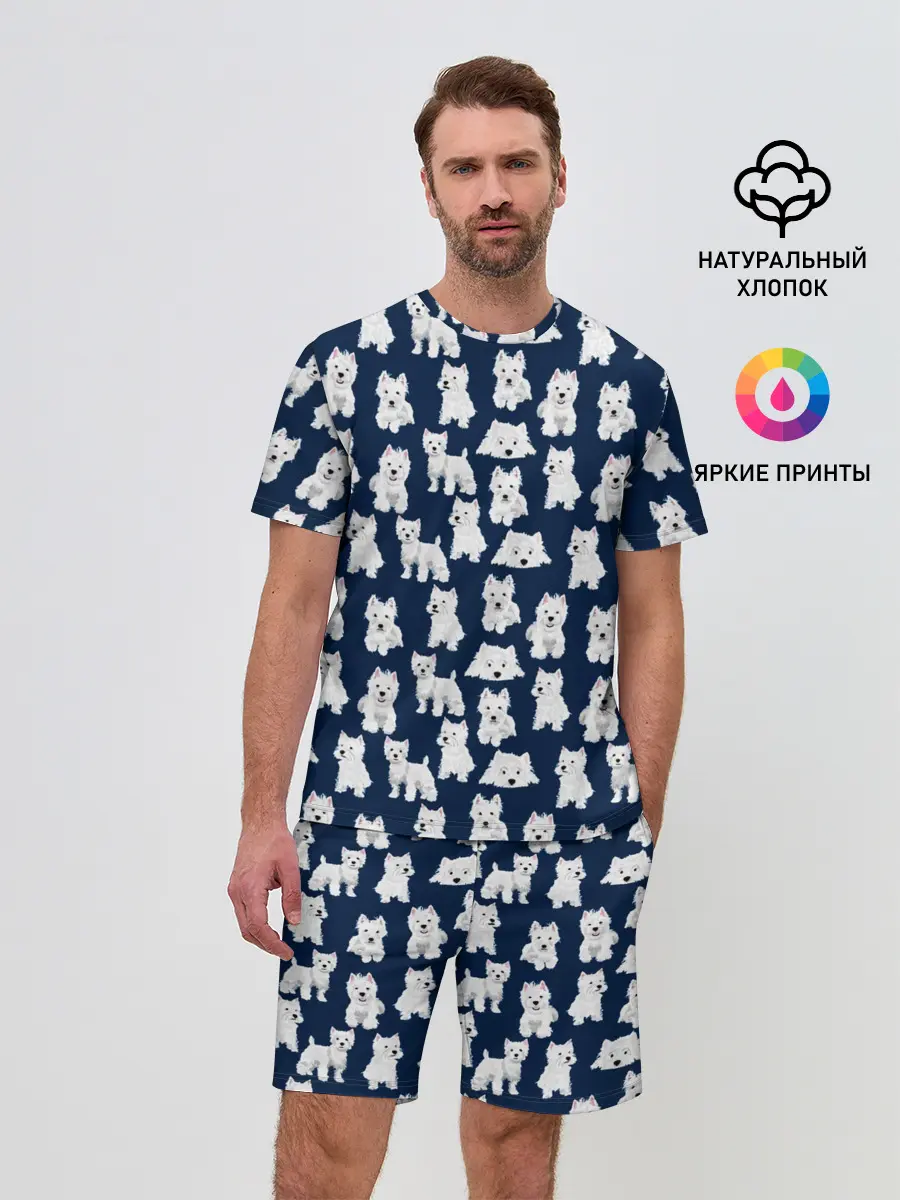 Мужской костюм с шортами / Собаки Пушистики