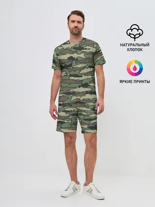 Мужской костюм с шортами / Камуфляж акулы