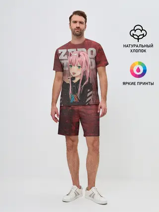 Мужской костюм с шортами / Zero Two в толстовке