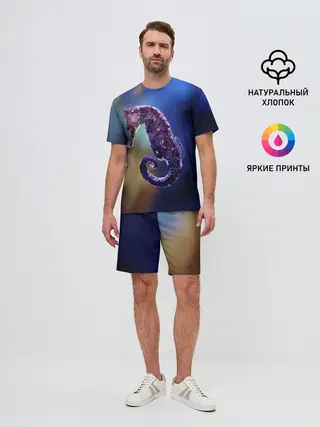 Мужской костюм с шортами / Морской конёк