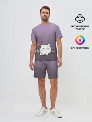 Мужской костюм с шортами / влюбленный котенок