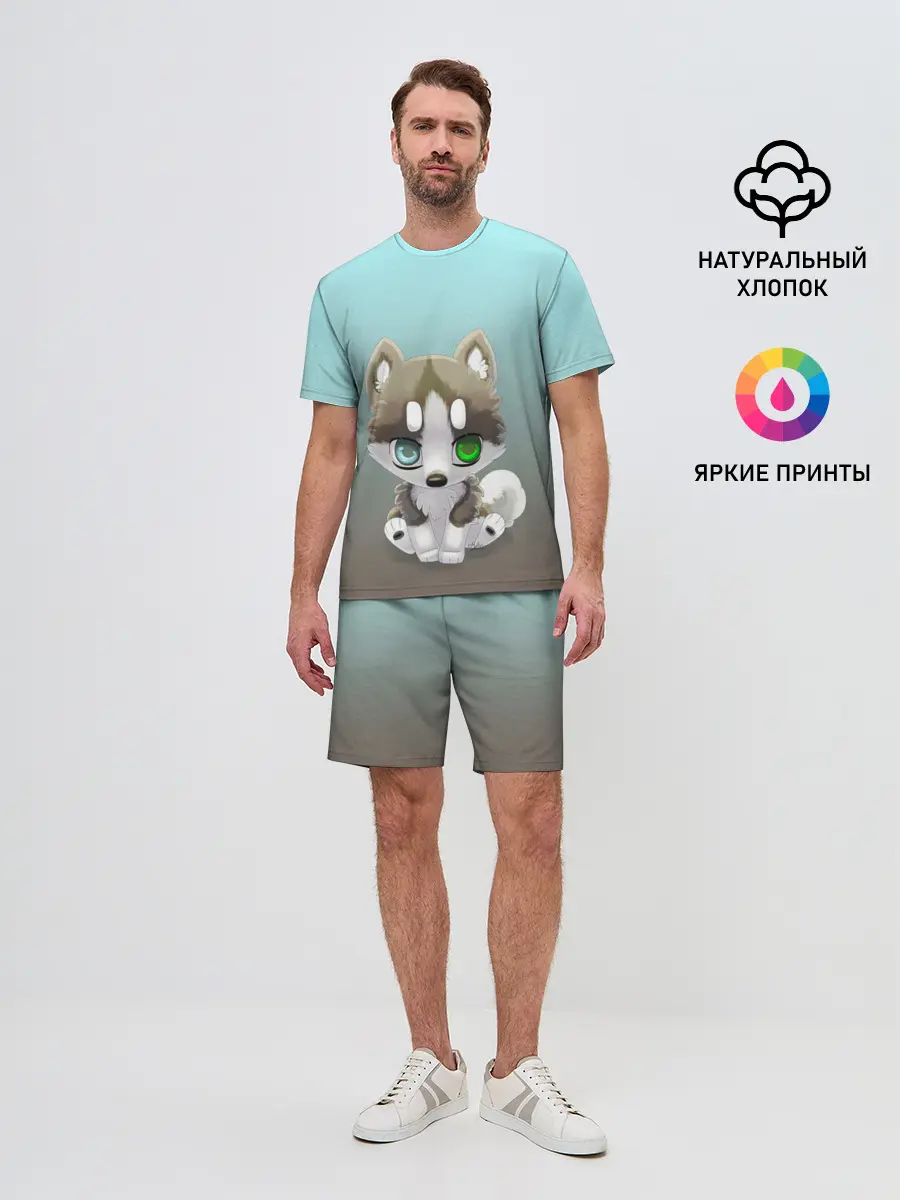 Мужской костюм с шортами / Малыш хаски