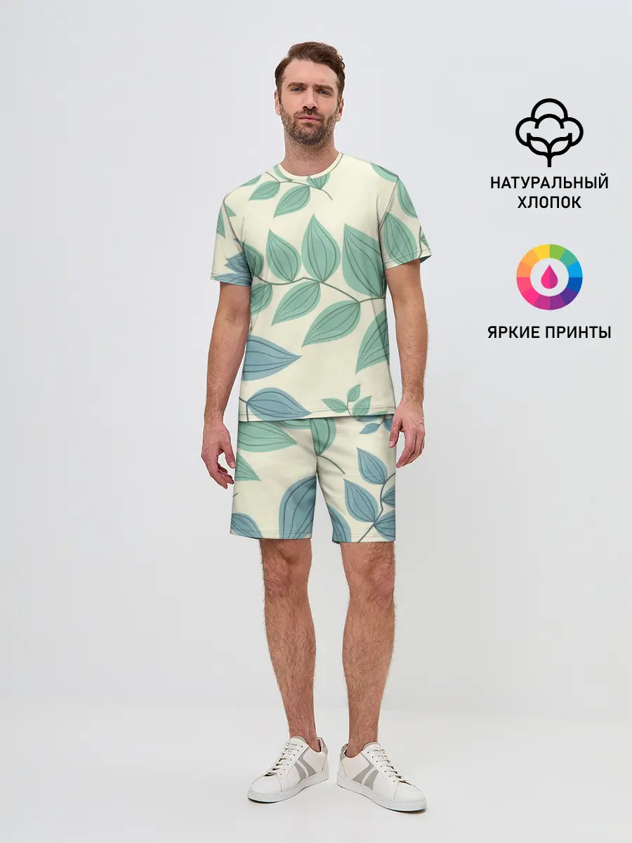 Мужской костюм с шортами / Цветы