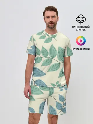 Мужской костюм с шортами / Цветы