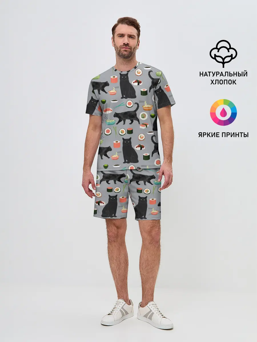 Мужской костюм с шортами / Котики и Суши