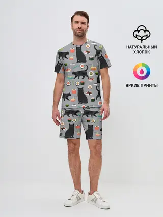 Мужской костюм с шортами / Котики и Суши