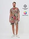Мужской костюм с шортами / Ленивец & Цветочки