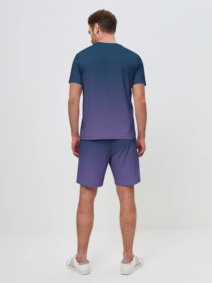 Мужской костюм с шортами / волченок на луне рисунок