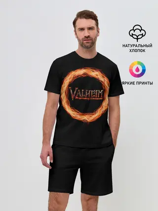 Мужской костюм с шортами / Valheim - огненный круг