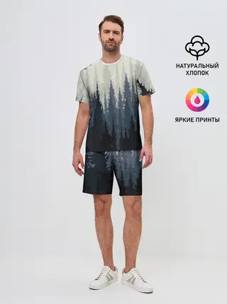 Мужской костюм с шортами / Лес