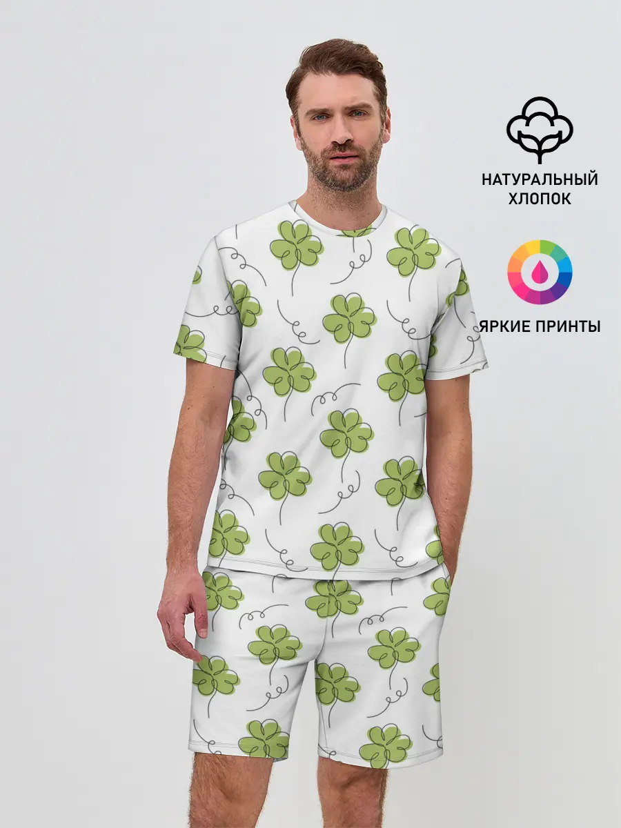 Мужской костюм с шортами / Клевер на День святого Патрика