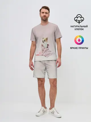Мужской костюм с шортами / собачка полотенце процедуры