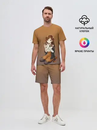 Мужской костюм с шортами / анимешная девочка очки офис