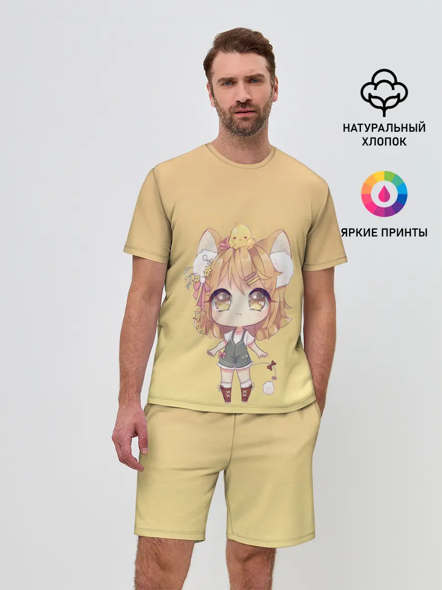 Мужской костюм с шортами / малышка чиби и цыпленок