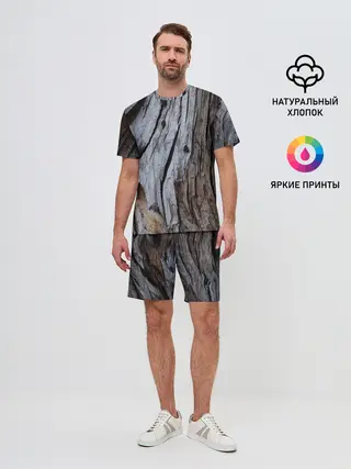 Мужской костюм с шортами / Древесная кора