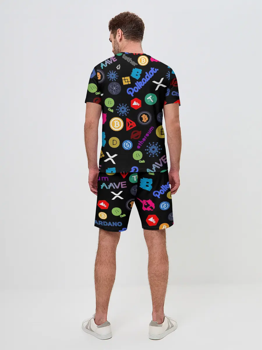 Мужской костюм с шортами / ЛОГОТИПЫ КРИПТОВАЛЮТ | CRYPTOCURRENCIES