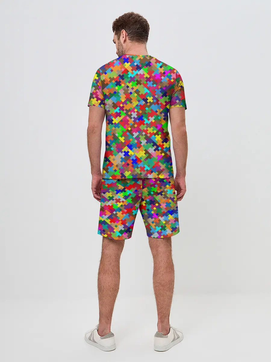 Мужской костюм с шортами / РАЗНОЦВЕТНЫЙ ПАЗЛ
