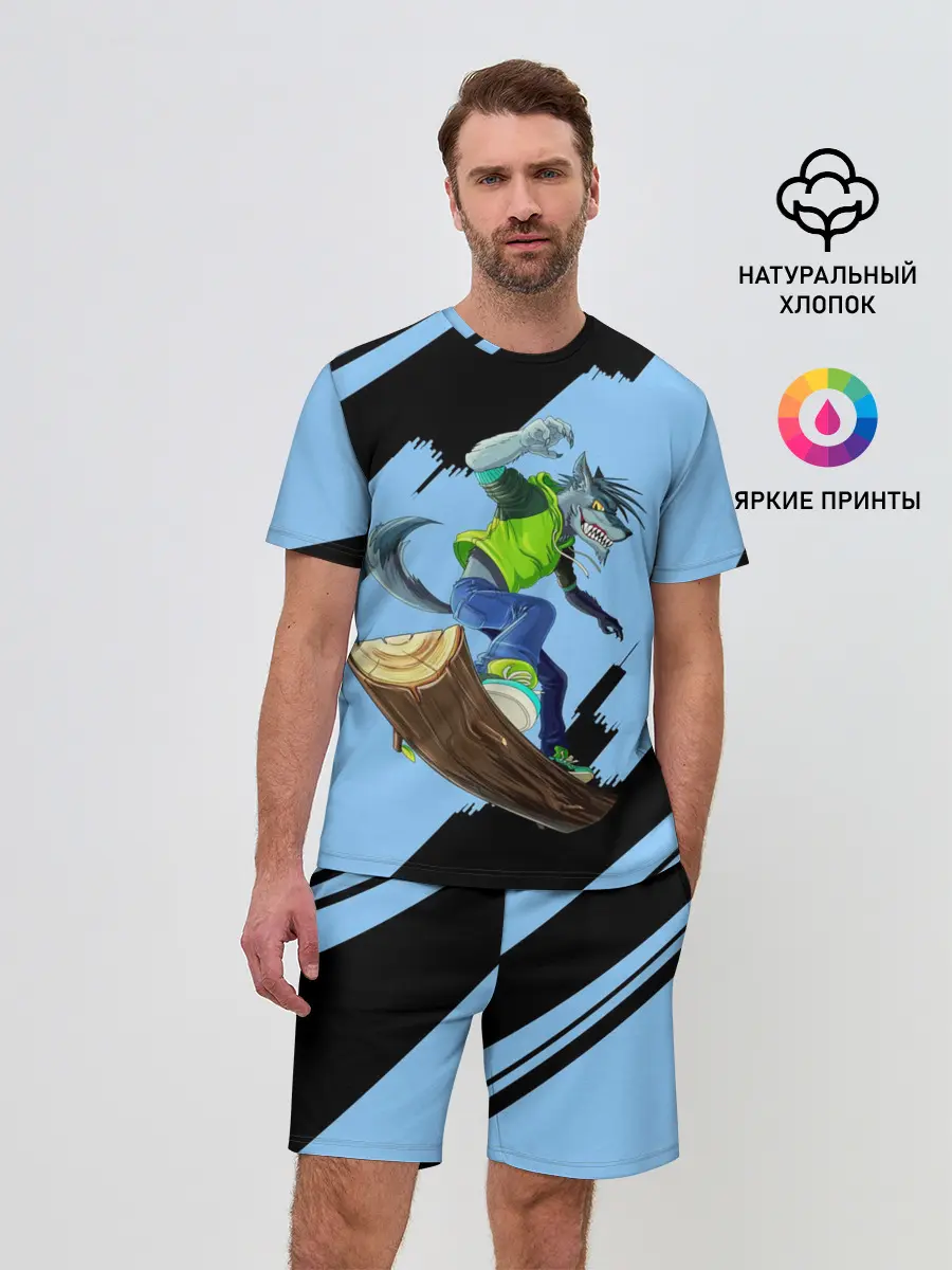 Мужской костюм с шортами / Волк