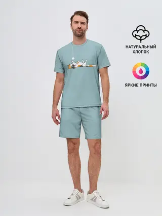 Мужской костюм с шортами / Котик грустит