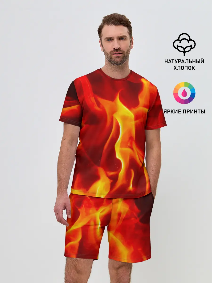 Мужской костюм с шортами / Пламенный