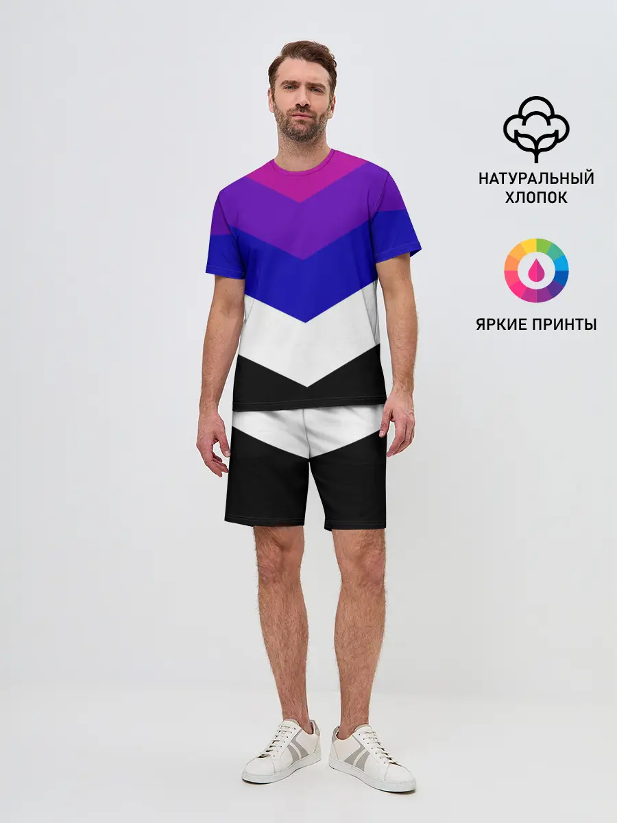 Мужской костюм с шортами / Полосы